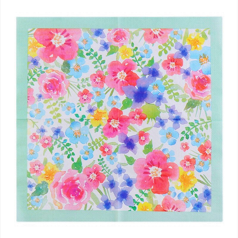 20 Stks/pak Bloemen Tafel Decoupage Papier Servetten Bloem Servet Papier Weefsels Voor Bruiloft Verjaardag Feestartikelen
