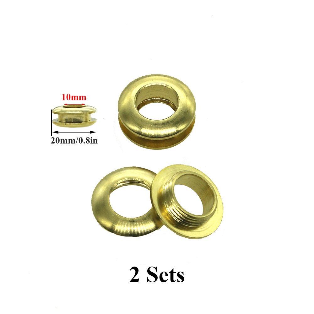 2pcs Solid Brass Screw Back Eyelets Craft Accessory Metal Plating Round Eyelets with Washer Grommets Leather for Bags Jeans: 10mm Inner 2 sets