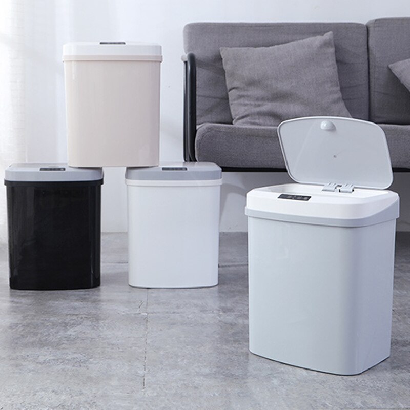 Slaapkamer kantoor keuken oplaadbare plastic slimme sensor prullenbak vuilniszakhouder blikjes dempen automatische huishoudelijke papiermand