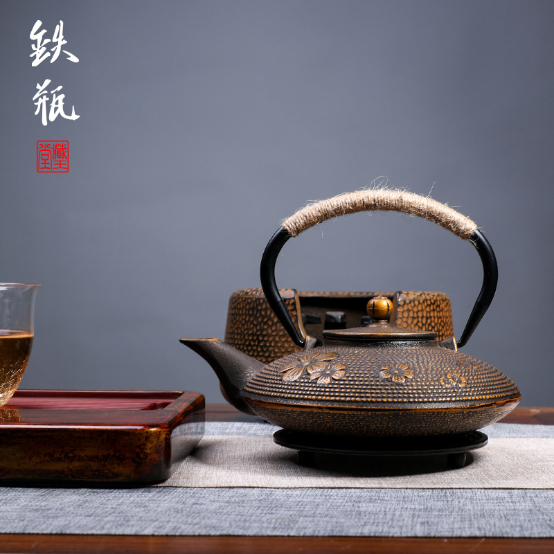 Tetera japonesa para el hogar, tetera de hierro fundido clásica hecha a mano, para el cuidado de la salud
