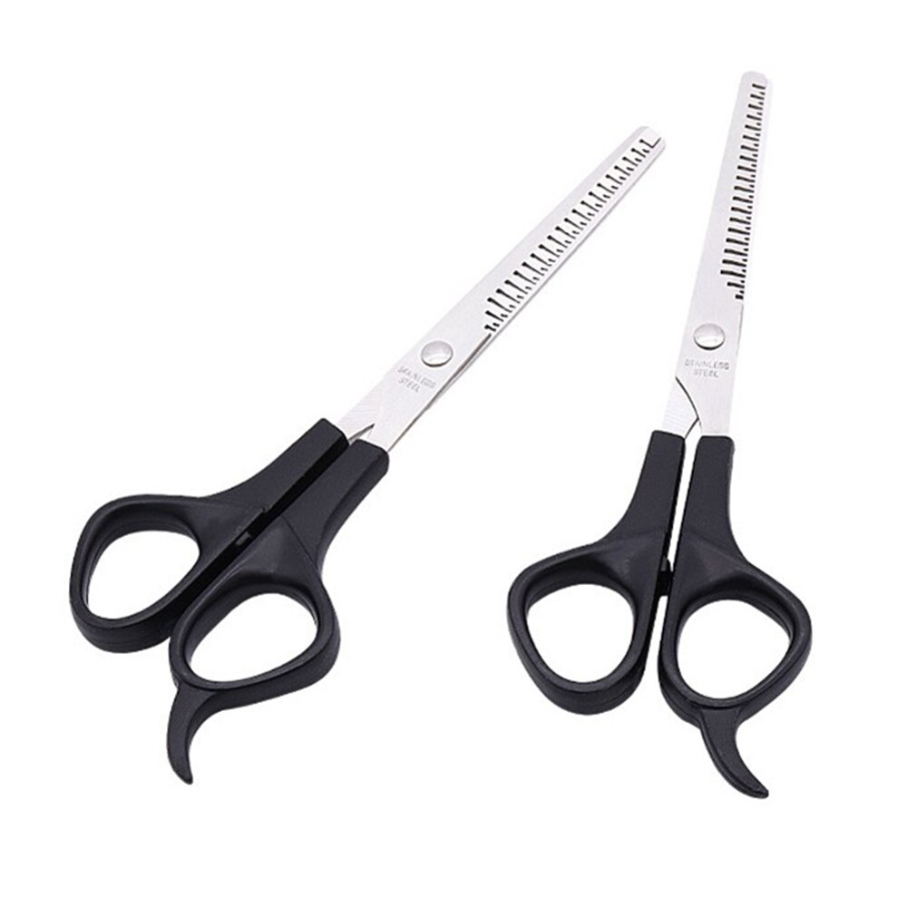 1/2Pcs Barber scissors Stainless Steel Plastic Haircut Open Tooth Scissors Easy To Use Thinning Scissors: 2pcs