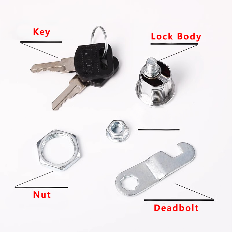 Juego de llaves rotativas de Metal, botón de bloqueo, cilindro de enclavamiento, armario, casillero de seguridad, 16mm, 20mm, 25mm, 30mm, 35mm, 5/100 juegos