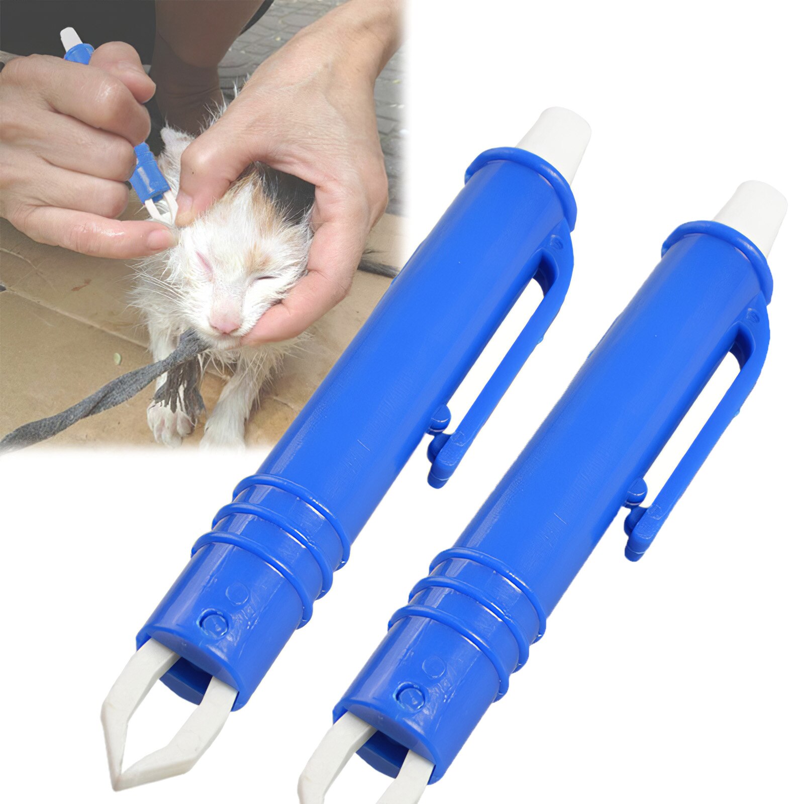 Pet Ion Extractor Plastic Cover Tick Removal Tool Kit With Storage Plastic Box For Cats And Dogs