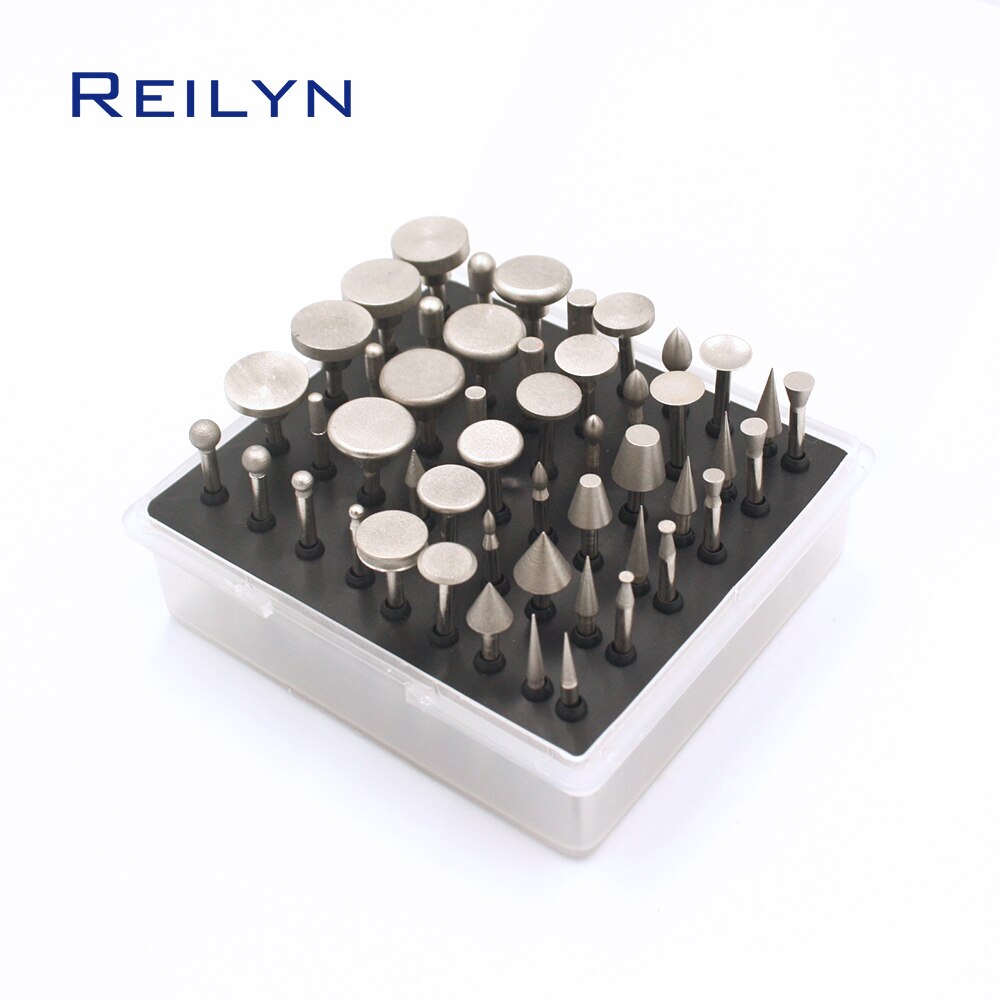 3.17Mm Diamant Slijpen Bits 50 Stuks 400 # Diamond Bit Dremel Polijsten Hoofd Slijpen Burr Voor Dremel Boor Gereedschap: C pack