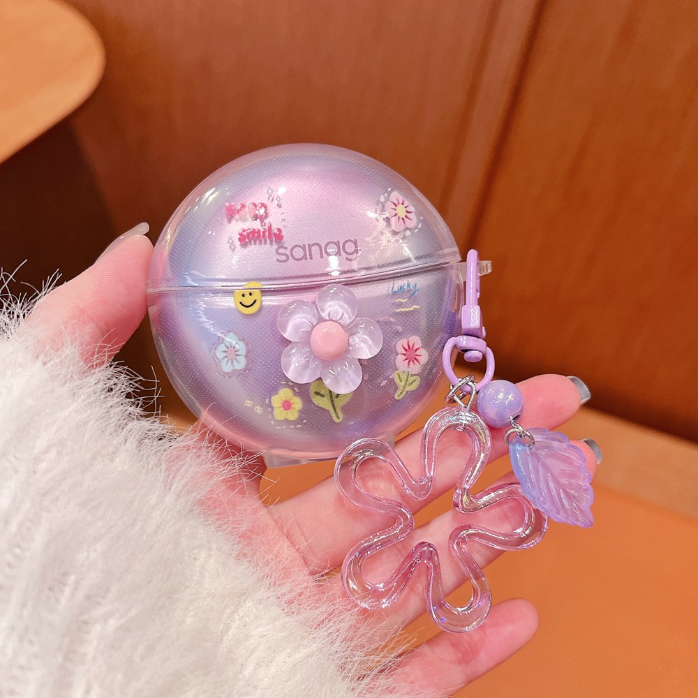 Para Sanag S6S funda con Clip gratis 3D estrella flor auricular cubierta suave para Sanag S6S FreeClip auriculares caja Fundas con llavero
