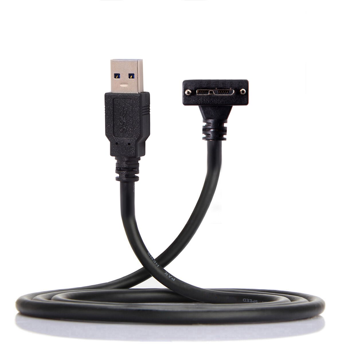 1.2m 90 Degree Down Angled Micro USB Screw Mount to 3.0 Data Cable for Industrial Camera