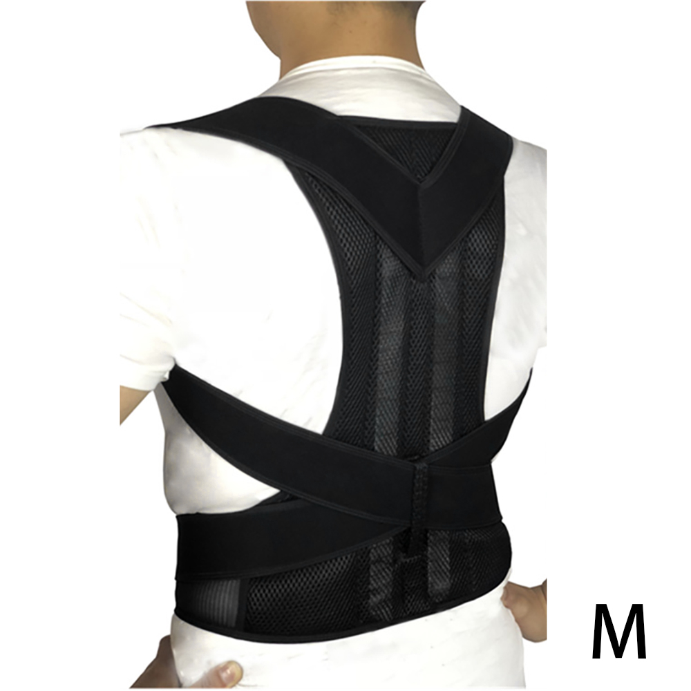 Rygsøjle tilbage korset kropsholdning korrektion stål stropper babaka holdning corrector mænd ryg ryg ryg skulder støtte bælte elastiske seler: M