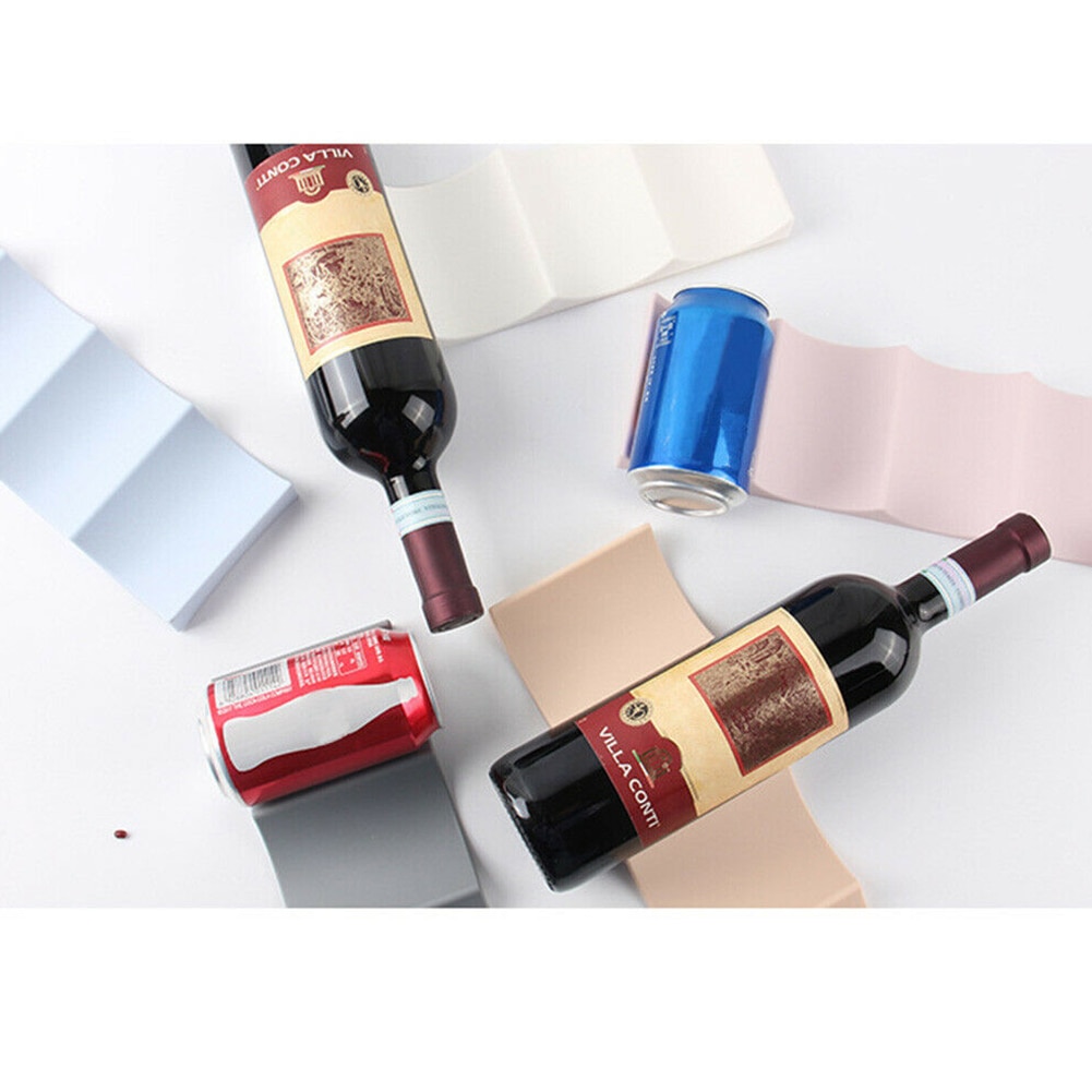 Modern Table Top Fridge Shelf Space Saving European Style Wine Rack Home Display Stand Jar Wave Shape Bottle Holder Countertops