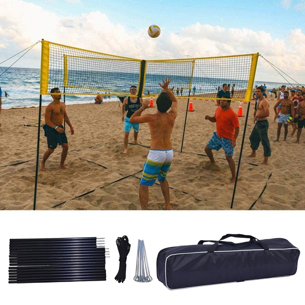 Support de filet de Volleyball croisé à quatre côtés réglable en hauteur montage rapide ensemble de support Portable pour plage en plein air