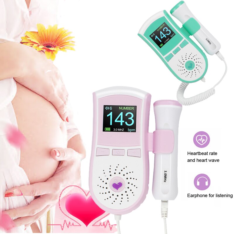 Doppler føtal pulsmåler доплер для беременных hjemme graviditet baby fosterlyd pulsmåler lcd display