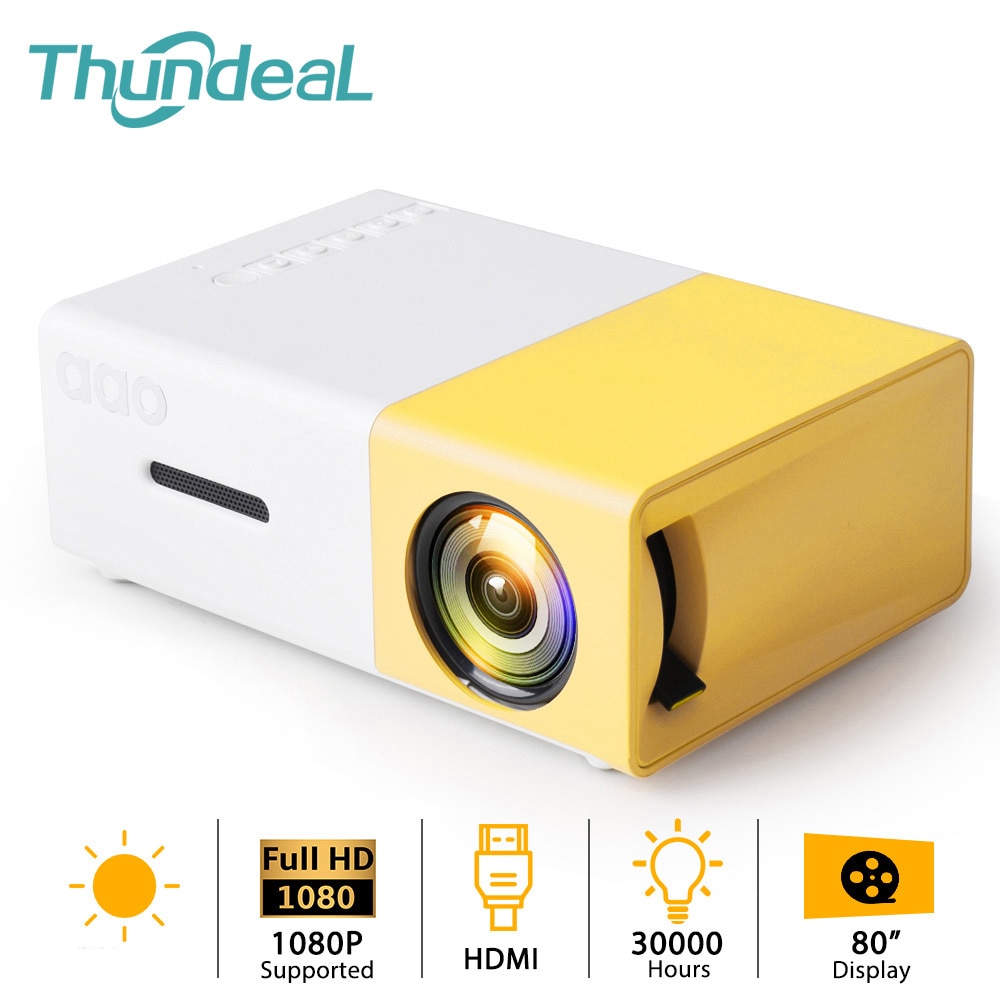 Thundeal YG300 Pro Mini Projector Voor 1080P Video Beamer Led Audio YG310 YG-300 Draagbare Projector Home Media Video Player