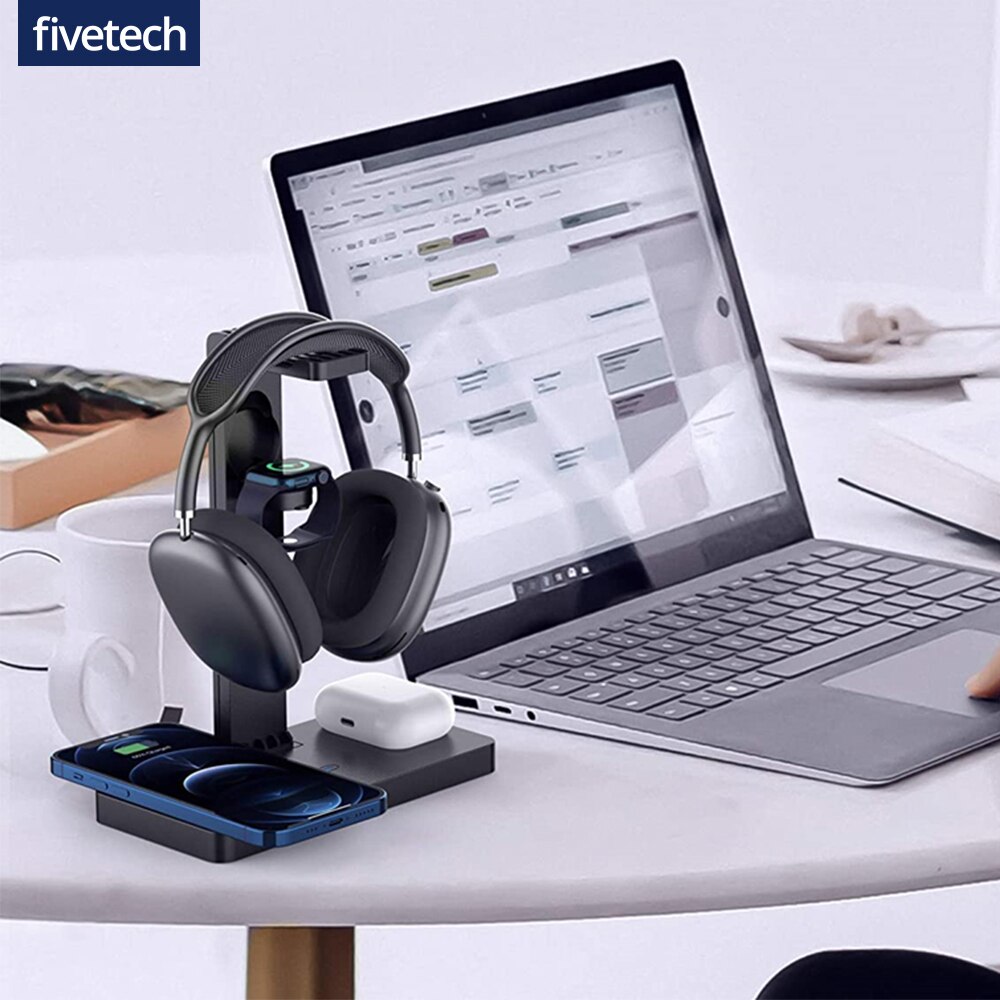 4 in 1 Wireless Charger Stand For Airpods Max iPhone 13 Pro Apple Watch QI Fast Wireless Charging Station For Airpods 2 3