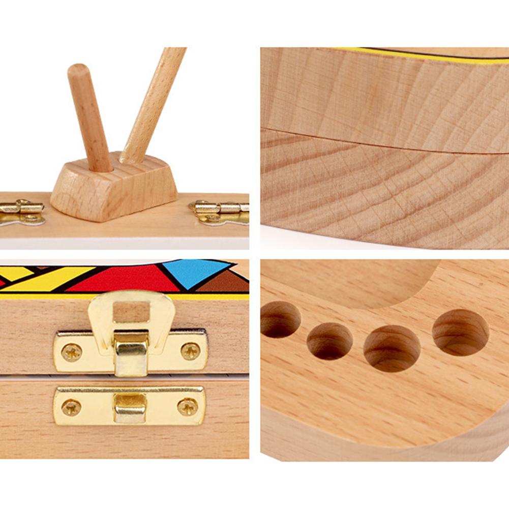 Kuulee Wooden TV Toy Tooth Storage Box Tooth Commemorative Box