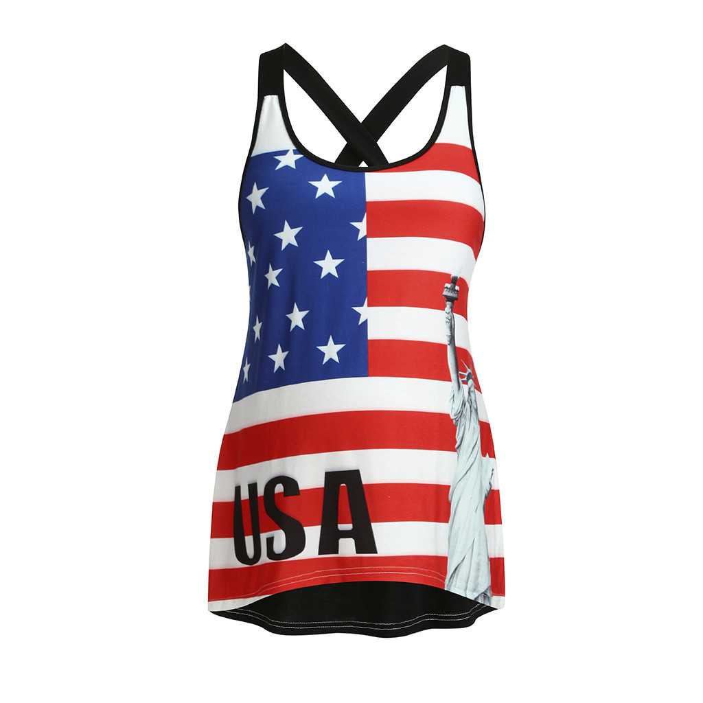 Women Pregnant Maternity Sleeveless Blouse Tops Print Clothes Vest Statue Of Liberty Flag Day 4th Of July Summer Tops Pregnancy: XL