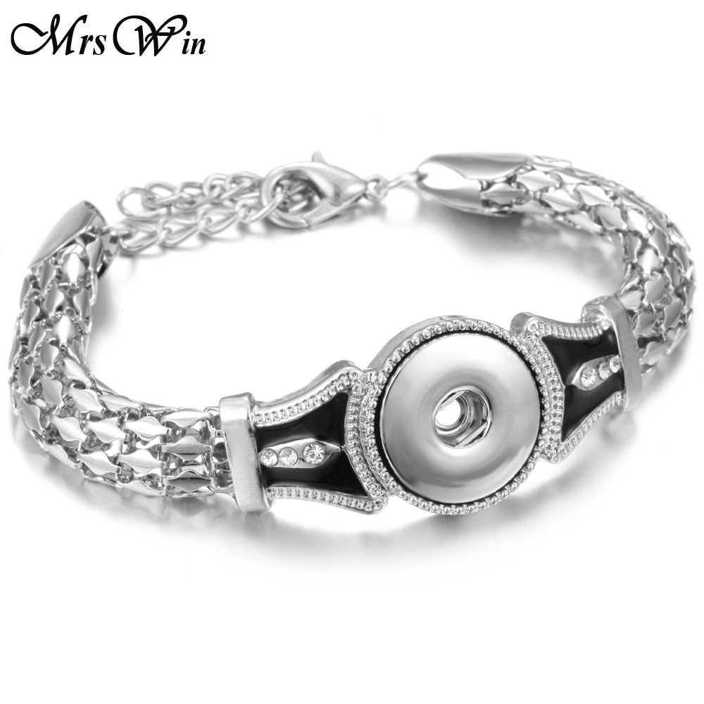 Neue Snap Armband Vintage Silber 18mm Snap Armband Einstellbar Größe Kette Armband Uhren Snap Schmuck