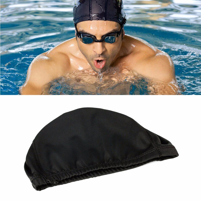 Mannen Vrouwen Duurzaam Flexibele Sportief Polyester Zwemmen Badmuts Zwemmen Hat Unisex Y51D