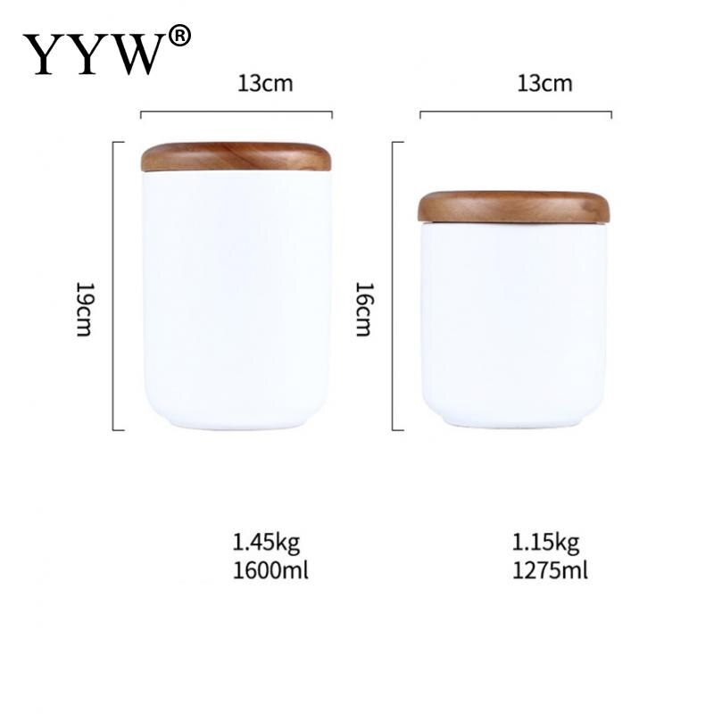 Ceramic Storage Jars White For Cereals Spices Coffee Beans Bulk Container Can For Storage In The Kitchen Home Nordic Storage Can