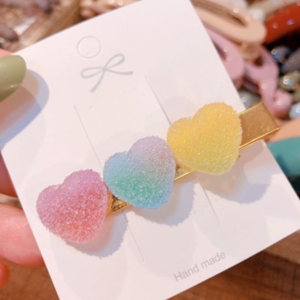 Søt hjerte godteri farge minimalistisk hårklipp hårgrep nydelige hårnåler hårnål hårtilbehør kawaii korea for kvinner: 03