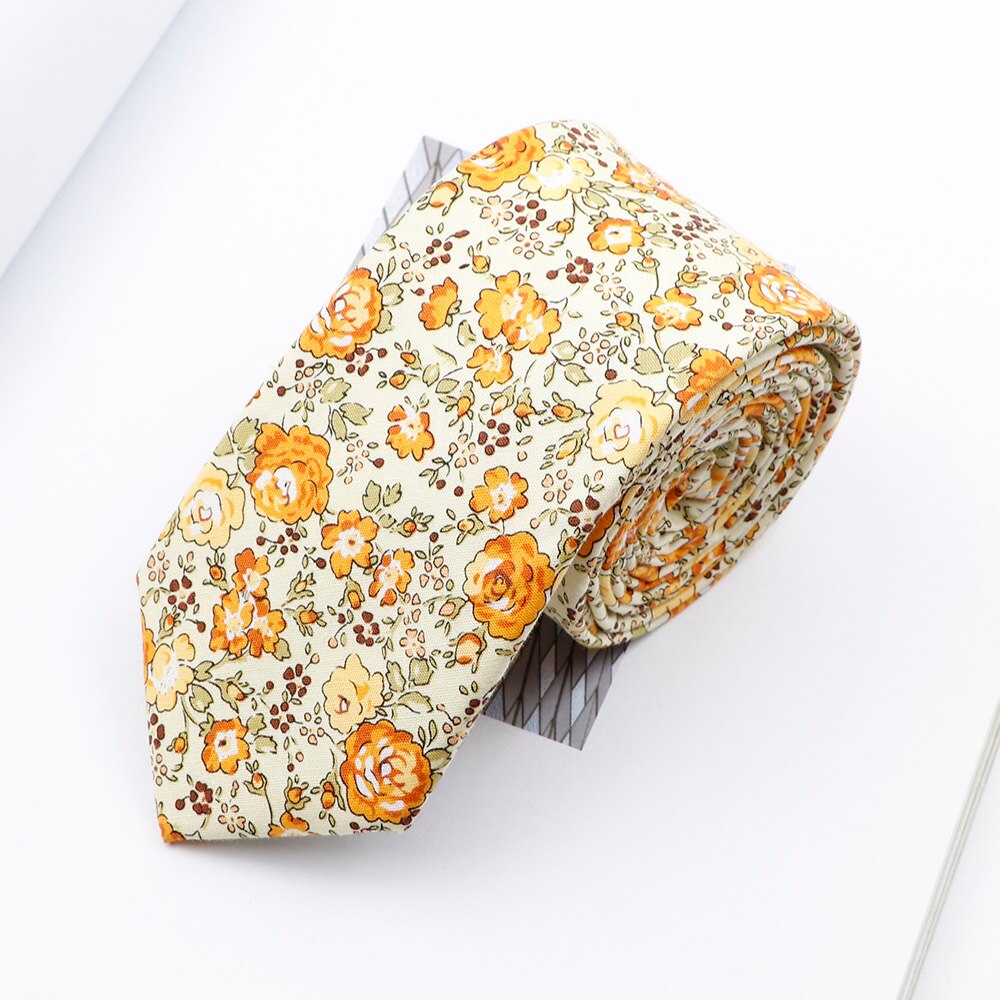 Floral NeckTies For Men Women 6.5CM Casual Cotton Slim Tie Handmade Colourful Flower Wedding Party Gravata Suit Collar: Floral 4