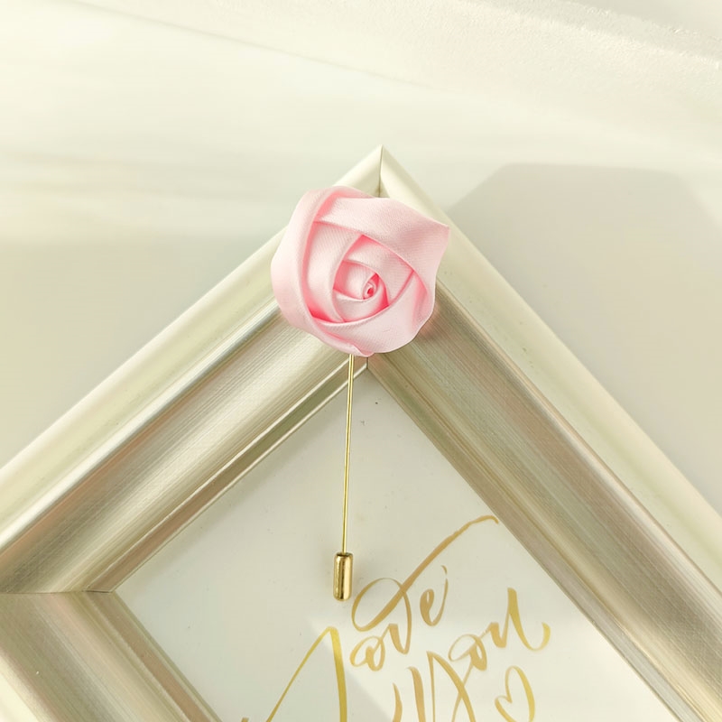 Alfileres Boutonniere para novio para hombre, ramillete de boda, broche para mujer, flores, rosas, ojal de seda para padrino de boda, accesorios para traje de matrimonio, graduación A: Rosa