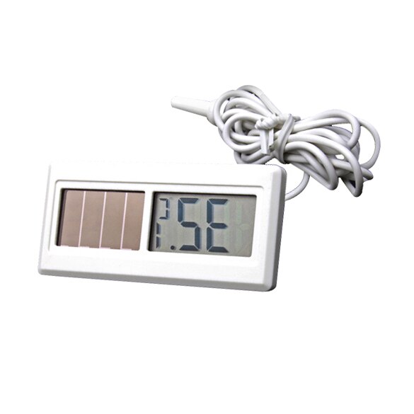 Waterproof Solar Thermometer Potable Solar Powered Digital LCD Thermometer -50℃ ~ 150℃ Sensor Cable 1M Household Supplies