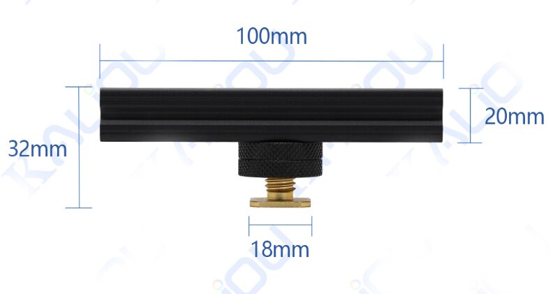 Adjustable Cold Shoe Extension Bar - Cold Shoe Rail for DSLR Accessories - Lights, Monitors, Microphones: 100mm Extension Bar