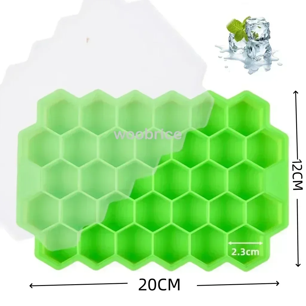 Isformer silikon honeycomb sekskantet mal isform gjenbrukbar bpa-fri gjør-det-selv isform isbitbrett: S / Grønn