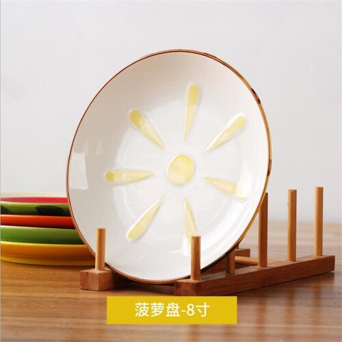Household ceramic plate fruit plate 8 inch watermelon plate Japanese steak dessert breakfast plate tableware LB52003: 6