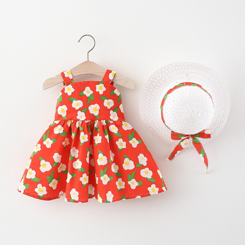 LZH-vestido de princesa para niñas, ropa infantil con tirantes, estampado de , 1-2-3-4 años, verano 2022
