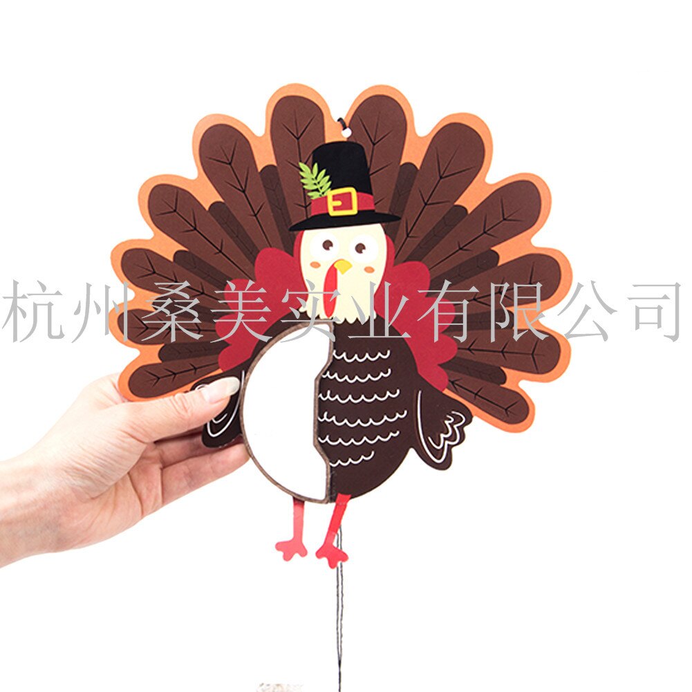 Turkey Hanging Card Turkey Honeycomb Paper Latte Art Thanksgiving Activity Decorative Store Hanging Decoration