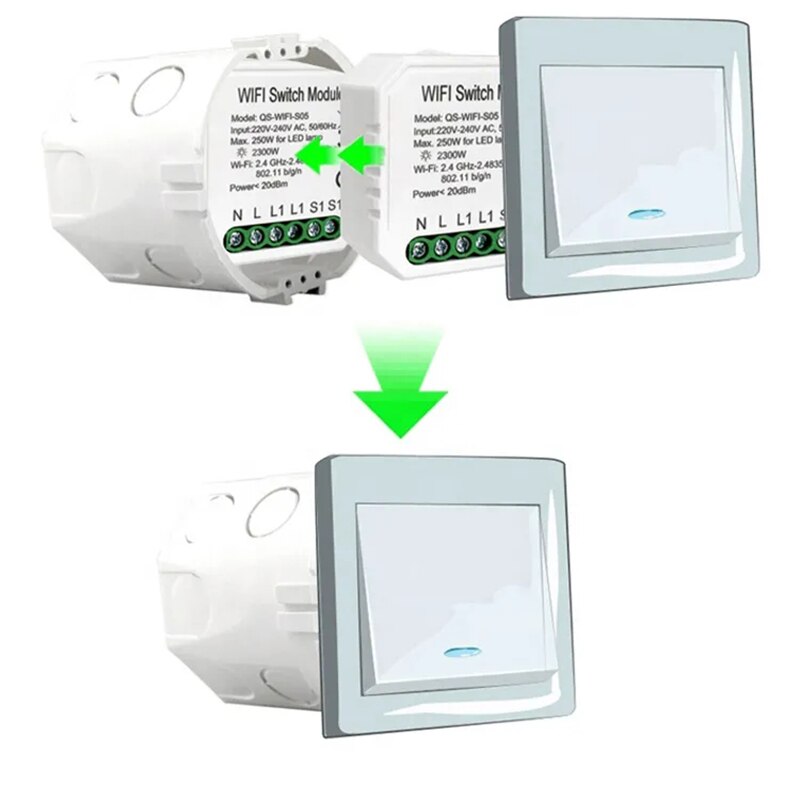 Lonsonho Tuya Smart Wifi Switch Relay 220V EU 1 2 Gang Switches Smartlife Compatible Alexa Google Home Mini Assistant