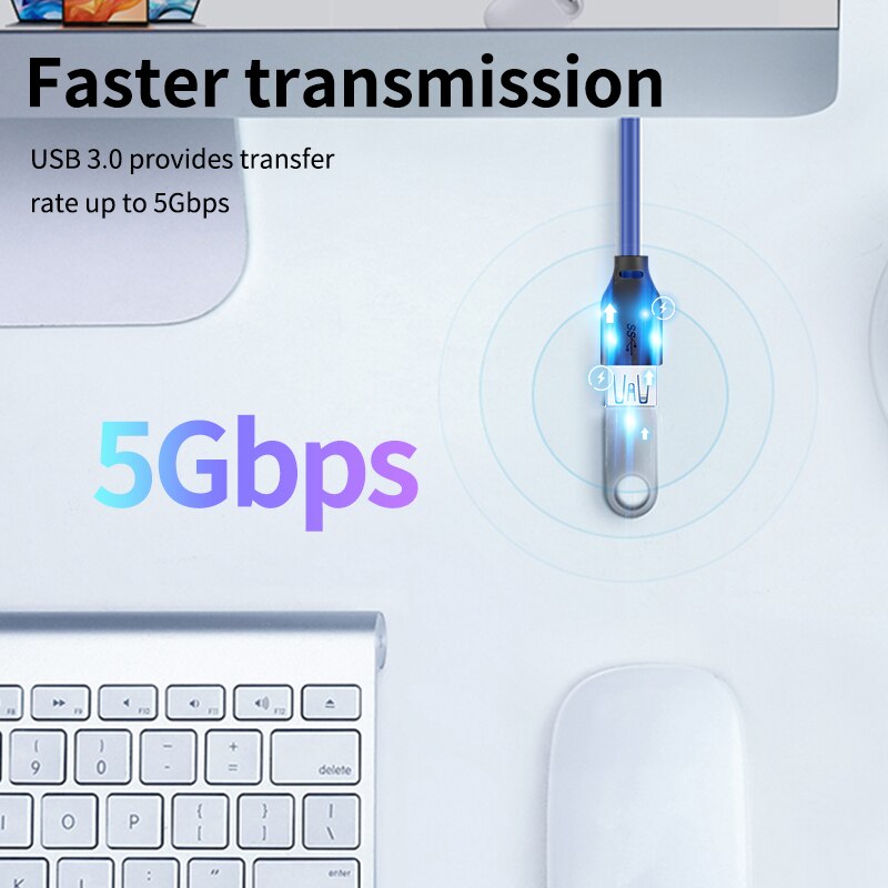 CABLETIME – câble d'extension USB3.0 M/F 5gbps pour ordinateur portable, PC X Box, câble de données, adaptateur USB C272