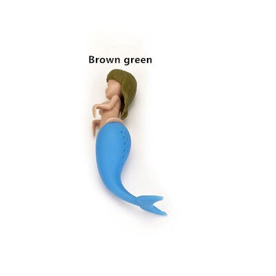 Herbruikbare Siliconen Thee Set Zeemeermin Thee Set Set Mermaid Thee Maker Siliconen Thee Afdruiprek Siliconen Theezeefje Geschenkdoos: brown green
