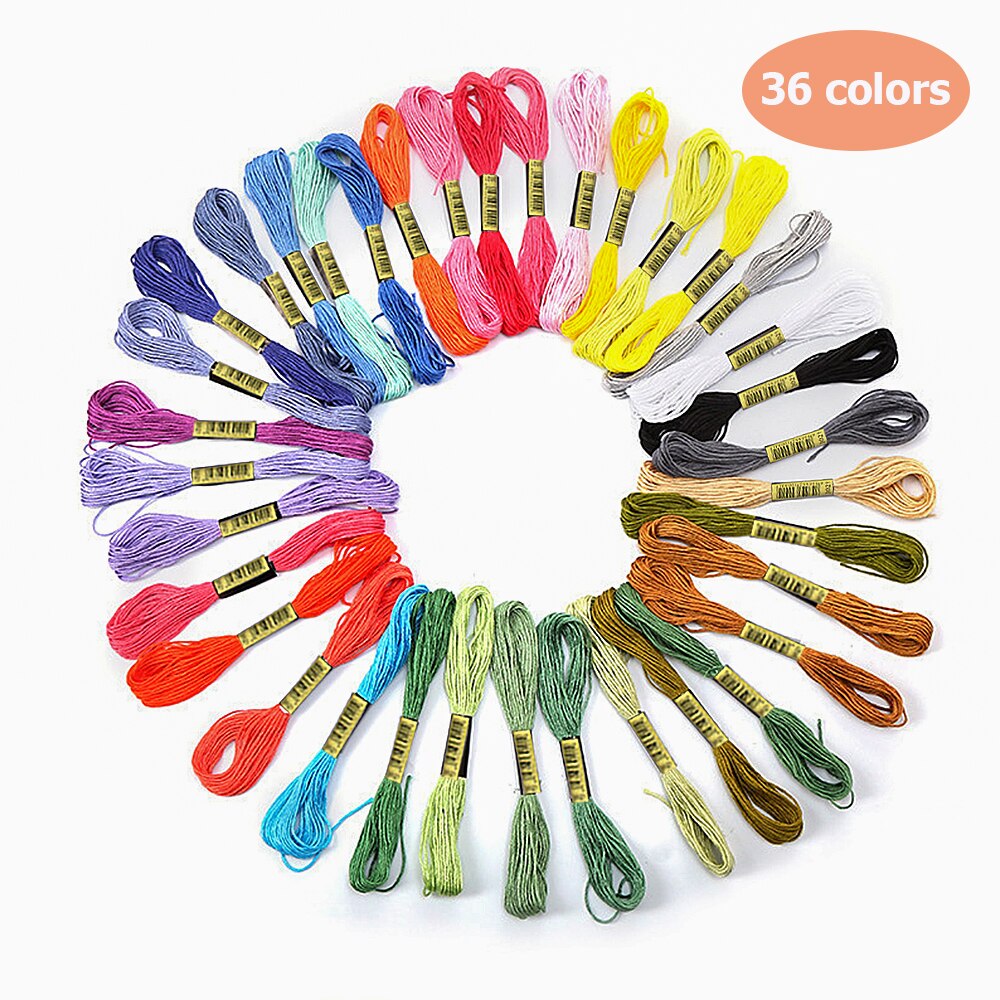 Multi Colors Cross Stitch Cotton Embroidery Thread Floss Sewing Skeins Random Color Cross Stitch DIY Sewing Cross Stitch Thread: 36 Random Color