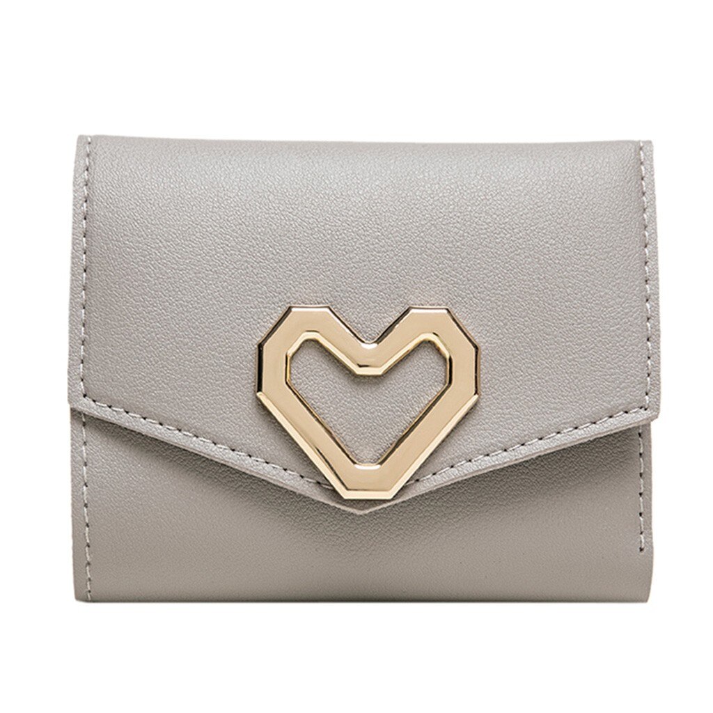 Mini portefeuille en cuir femmes moraillon court portefeuille porte-monnaie porte-cartes multi-carte Position Mini embrayage dames en cuir sac à main # p30: Gris