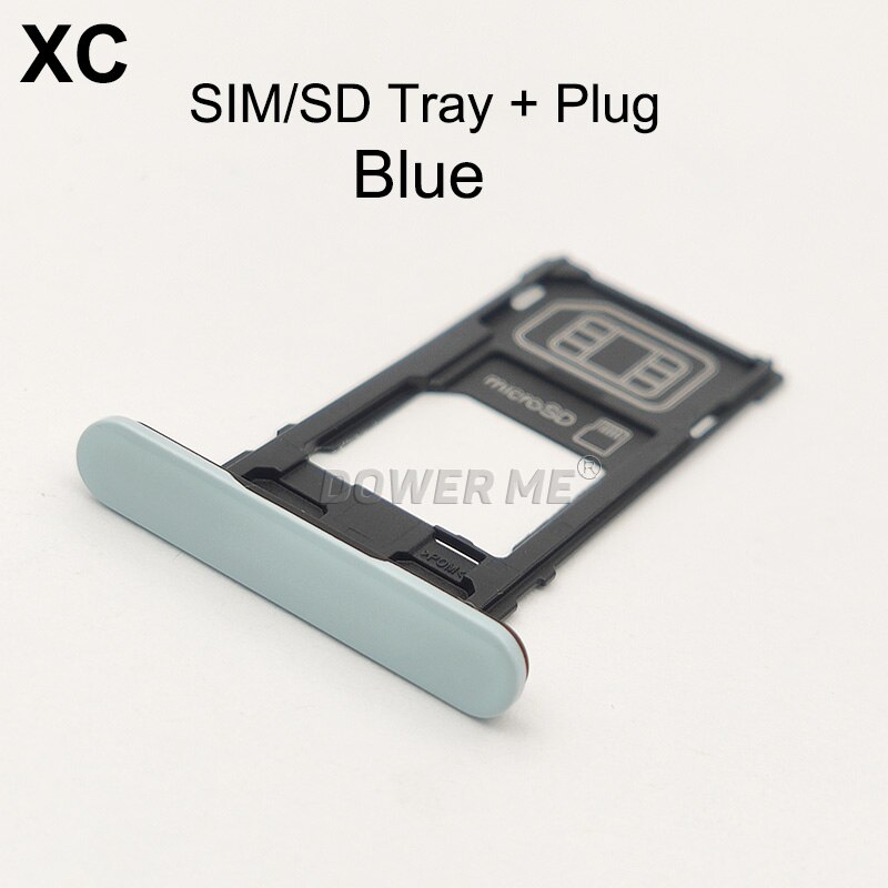 Dower me memory microsd kortholder læser sim bakke slot til sony xperia x compact mini  f5321 xc 4.6 ": Bakke og stik blå