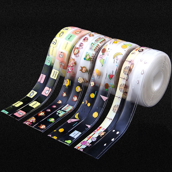 Multi print gennemsigtig 3.2 mx 38mm pvc tætningsbånd tape vinduer bad køkken vandtæt selvklæbende søm toilet hjørne