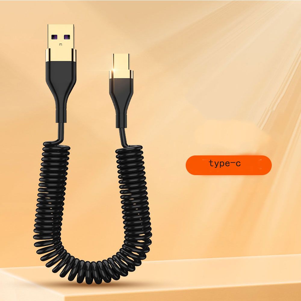 Câble USB 5A de Type C, Charge rapide, cordon de chargeur pour Xiaomi, Huawei, OPPO, IPhone: Gold-For Type-c