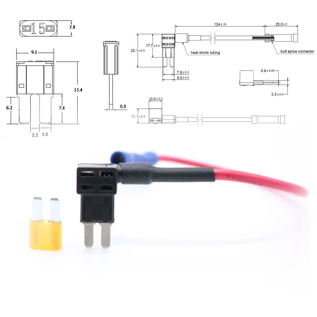 Blade Stijl Atr Apt Micro 2 Fuse Tap Holder Met 5AMP Zekering Circuit Adapter Auto Remote Starters