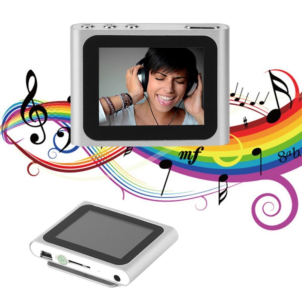 Portable Size 1.8 Inch LCD Screen Display 6th Generation Music Media Video Movie FM Radio MP4 Player Easy Carry