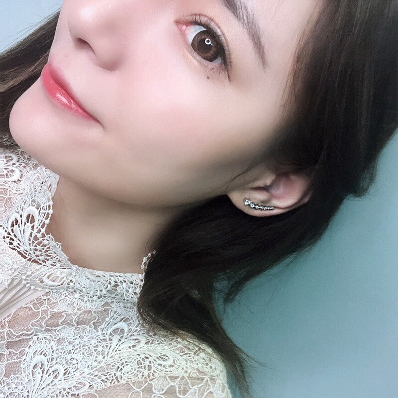 Ear Bone Clip Exquisite Copper Inlaid Shiny Earrings Flashing Diamond Earrings Simple and for Women