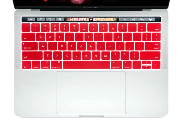 Silicone Keyboard cover Protector for MacBook Pro with Touch Bar Version / Model A1706 A1707 A1989 A1990 13 15: Red