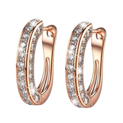 Neueste Elegante Frauen Strass Dekoration Ohr Zucht Ringe Band Ohrringe Party Zubehör Schmuck: rose gold