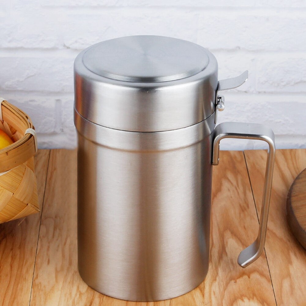 550ML304 Stainless Steel Kitchen Oil Pot Leak-Proof Sesame Oil Soy Vinegar Sauce Pot for Household Restaurants