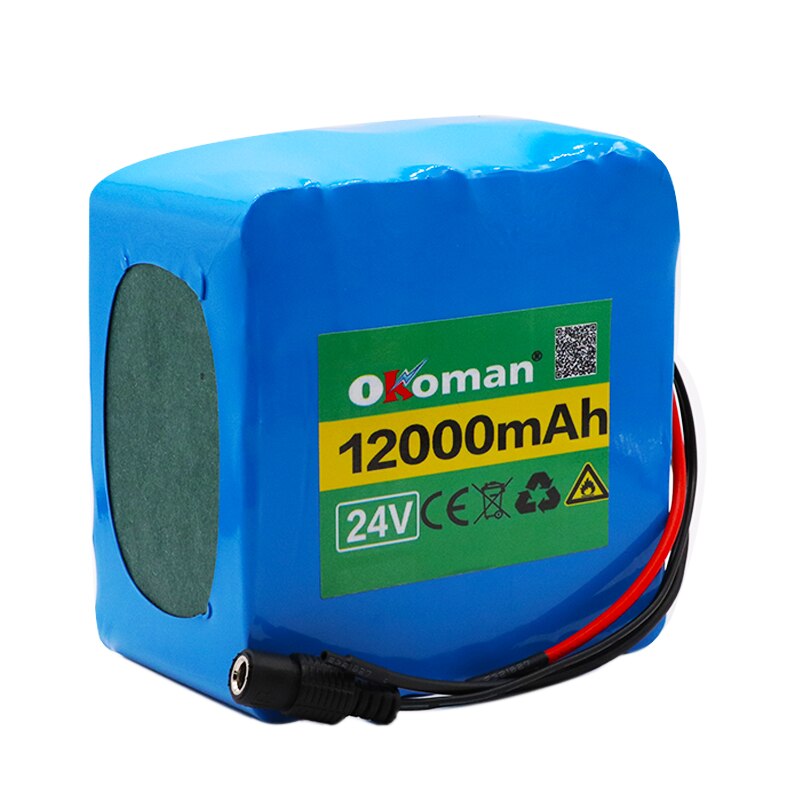 Okoman6s5p 24V 12Ah lithium battery pack electric bicycle pedal scooter wheelchair harvester BMS 25.2V 12000mAh+EU US + charger