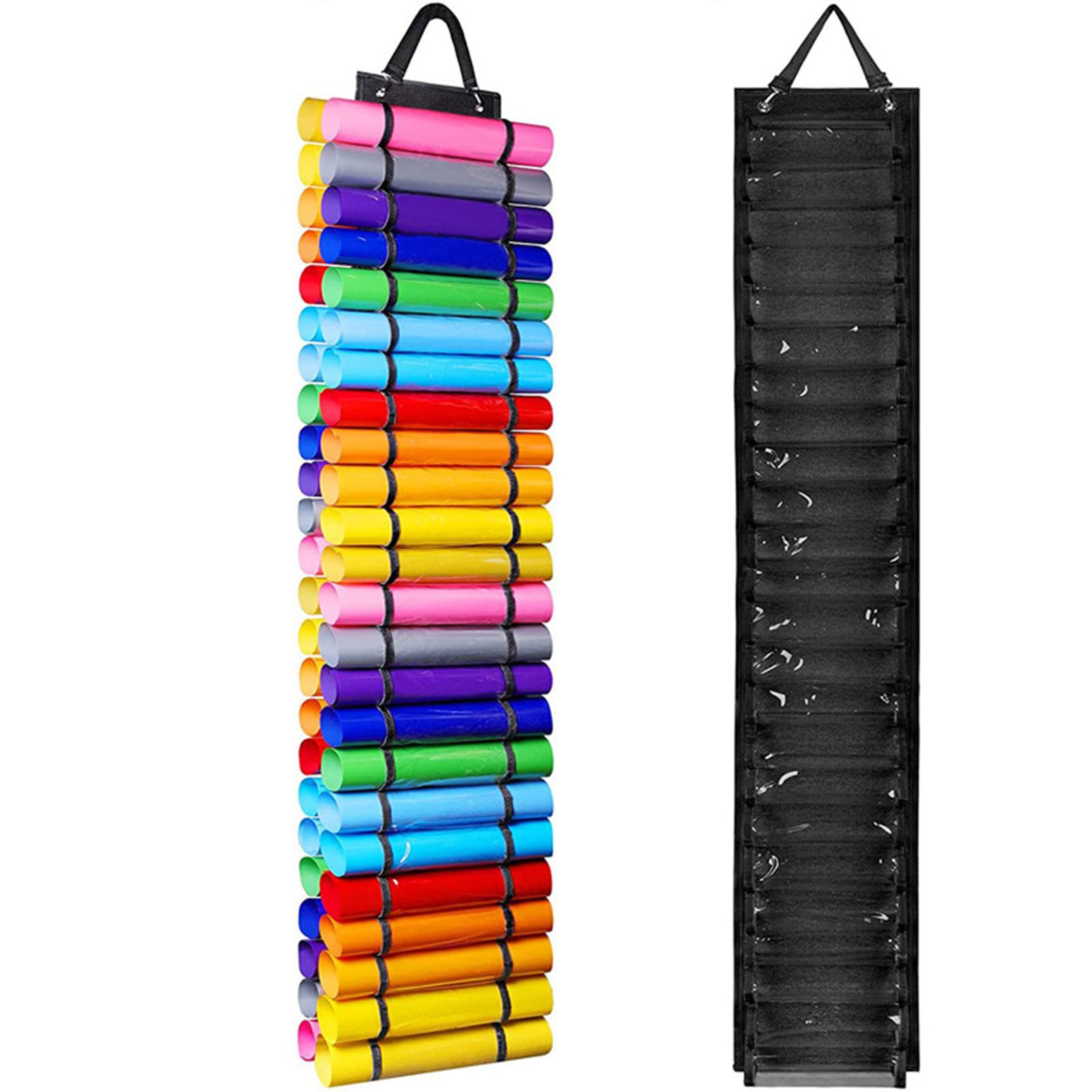 Vinyl Roll Holder Storage Partitions Organizer Storage Rack Vinyl Transparent Hanging Pocket for Craft Room Painting Closet