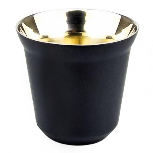 80ml Stainless Steel coffee Nescafe Double Wall Thermo capsule coffee cup coffee mug Nespresso cups Espresso cup: Black