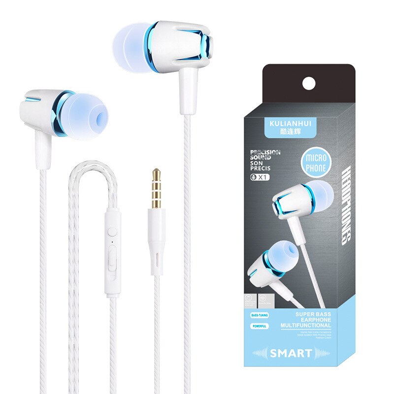 Tuning Call Hoofdtelefoon Draad In-Ear Android Smart Universele Mobiele Telefoon Oordopjes: Blue