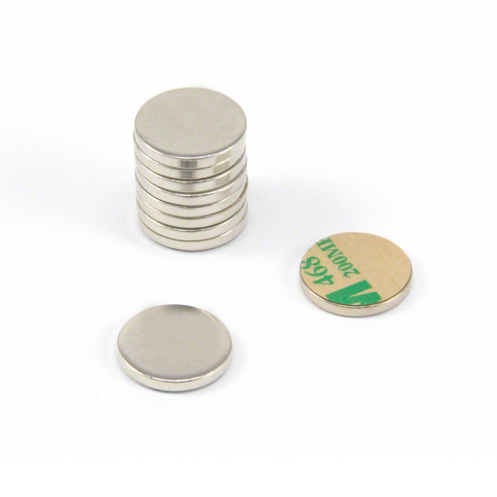 Super strong neodymium disc magnets with double-sided adhesive backing, powerful rare earth magnets for office, refrigerator