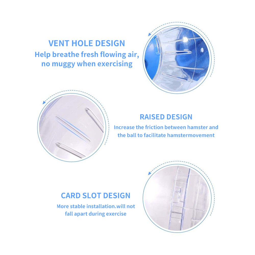 Hamster Run-About-pelota de ejercicio con soporte, Bola de juguete especial transparente para hámster, ligera, prevención de Escape, Animal PEQUEÑO